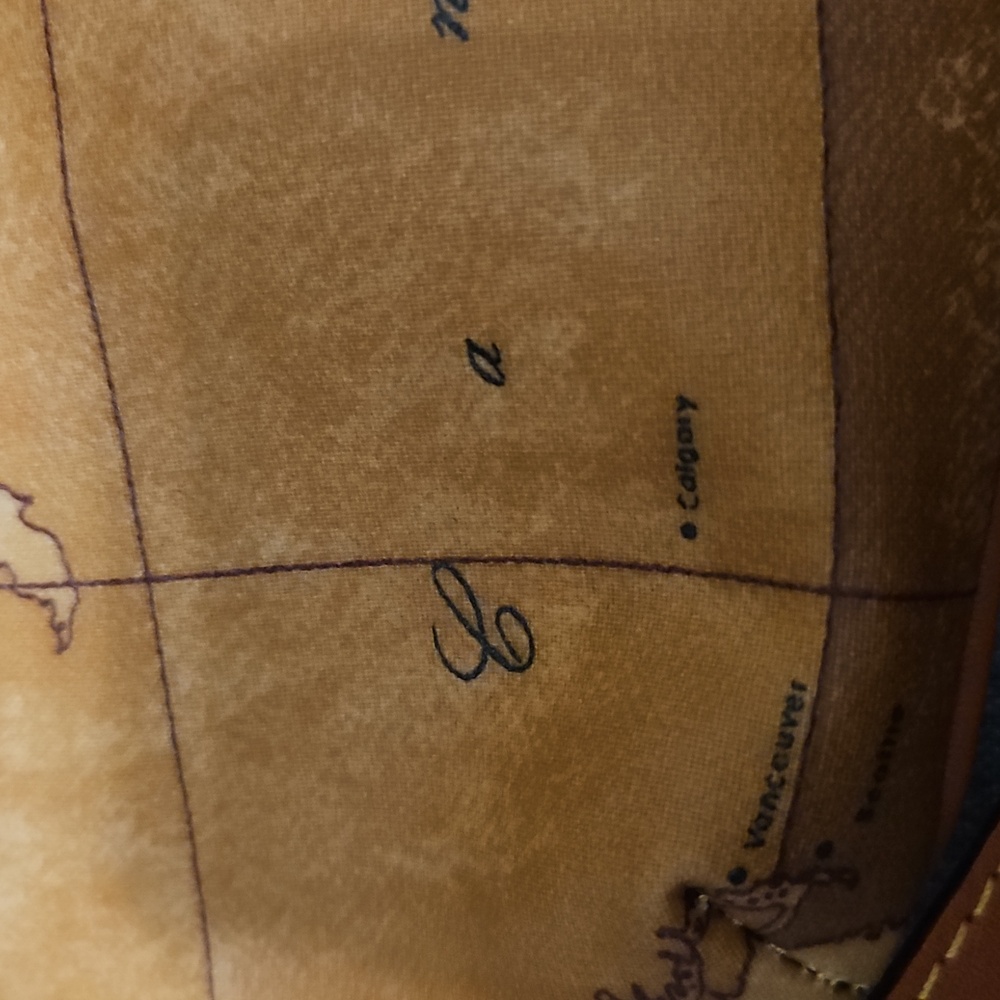 Alviero Martini Tan Map Crossbody Bag - Picture 9 of 10